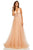 Sherri Hill - 52737 Plunging V- Neckline A-Line Long Dress In Neutral