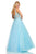 Sherri Hill - 52738 Embroidered V-neck Tulle Ballgown In Blue