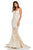 Sherri Hill - 52743 Laced V-Neck Trumpet Dress In White