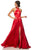 Sherri Hill - 52745 Cross Halter Charmeuse A-line Gown In Red