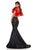 Sherri Hill - 52747 Two Piece Ruffled Sleeved Long Dress In Red and Black