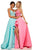 Sherri Hill - 52754 Two Piece Lace Ruffled Ballgown In Blue and Pink