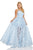Sherri Hill - 52758 Lace Embroidered Ballgown With Scalloped Hem In Blue and White