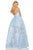 Sherri Hill - 52758 Lace Embroidered Ballgown With Scalloped Hem In Blue and White