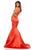 Sherri Hill - 52762 Fitted Two Piece Plunging V-Neck Dress In Orange