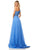Sherri Hill - 52770 Lace One Shoulder Chiffon A-line Gown In Blue