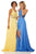 Sherri Hill - 52770 Lace One Shoulder Chiffon A-line Gown In Yellow and Blue