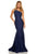 Sherri Hill - 52781 One Shoulder Satin Mermaid Dress With Train In Blue