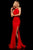 Sherri Hill - 52782 Satin Halter Dress With Sexy Open Back In Red
