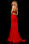 Sherri Hill - 52782 Satin Halter Dress With Sexy Open Back In Red
