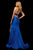 Sherri Hill - 52782 Satin Halter Dress With Sexy Open Back In Blue