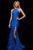 Sherri Hill - 52782 Satin Halter Dress With Sexy Open Back In Blue