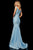 Sherri Hill - 52783 Satin Off Shoulder Mermaid Gown In Blue