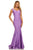 Sherri Hill - 52783 Satin Off Shoulder Mermaid Gown In Purple