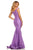 Sherri Hill - 52783 Satin Off Shoulder Mermaid Gown In Purple