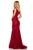 Sherri Hill - 52783 Satin Off Shoulder Mermaid Gown In Red