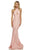 Sherri Hill - 52784 Satin Cross Halter Mermaid Dress With Train In Pink