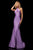 Sherri Hill - 52784 Satin Cross Halter Mermaid Dress With Train In Purple