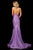 Sherri Hill - 52784 Satin Cross Halter Mermaid Dress With Train In Purple