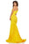 Sherri Hill - 52789 One Shoulder Strap Long Fitted Dress In Yellow