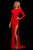 Sherri Hill - 52791 Long Sleeve Bateau Jersey Fitted Dress In Red