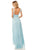 Sherri Hill - 52799 Plunging V-Neck A-Line High Low Dress In Blue
