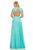 Sherri Hill - 52801 Beaded Cap Sleeved A-Line Long Dress In Blue