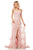 Sherri Hill - 52805 Lace Scoop Neck Chiffon Sheath Dress In Pink