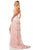 Sherri Hill - 52805 Lace Scoop Neck Chiffon Sheath Dress In Pink