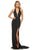 Sherri Hill - 52807 Long Beaded Deep Halter V-neck Fitted Dress In Black