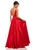 Sherri Hill - 52813 Long Scoop Neck Satin A Line Dress In Red