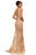 Sherri Hill - 52820 Lace Appliqued Pipe Waist Sheer Gown