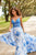 Sherri Hill - 52858 Sweetheart Long Blue Dress In Blue and White