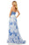 Sherri Hill - 52858 Sweetheart Long Blue Dress In Blue and White