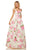 Sherri Hill - 52862 Taffeta Square Long Dress In White and Pink