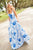 Sherri Hill - 52863 Square Taffeta Ball Gown In White and Blue