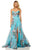 Sherri Hill - 52872 Floral Sweetheart Long A-Line Dress In Blue and Print