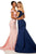 Sherri Hill - 52874 Off-Shoulder Lace Mermaid Evening Gown In Pink and Blue