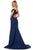 Sherri Hill - 52874 Off-Shoulder Lace Mermaid Evening Gown In Blue
