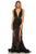 Sherri Hill - 52875 Plunging V-Neck Lace Long Dress In Black