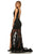 Sherri Hill - 52875 Plunging V-Neck Lace Long Dress In Black