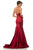 Sherri Hill - 52886 Long Asymmetric Neck Satin Mermaid Dress In Red