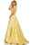 Sherri Hill - 52899 Deep V-Neckline A-line Long Dress In Yellow