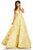 Sherri Hill - 52899 Deep V-Neckline A-line Long Dress In Yellow