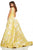 Sherri Hill - 52899 Deep V-Neckline A-line Long Dress In Yellow