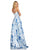 Sherri Hill - 52900 Printed One Shoulder Dress In White and Blue