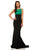 Sherri Hill - 52903 Two Tone Bateau Mermaid Dress In Green and Black