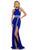 Sherri Hill - 52904 Bead Embellished Halter Neck Trumpet Dress In Blue