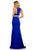 Sherri Hill - 52904 Bead Embellished Halter Neck Trumpet Dress In Blue