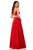 Sherri Hill - 52906 Pleated Plunging V-Neck Gown with Slit In Red